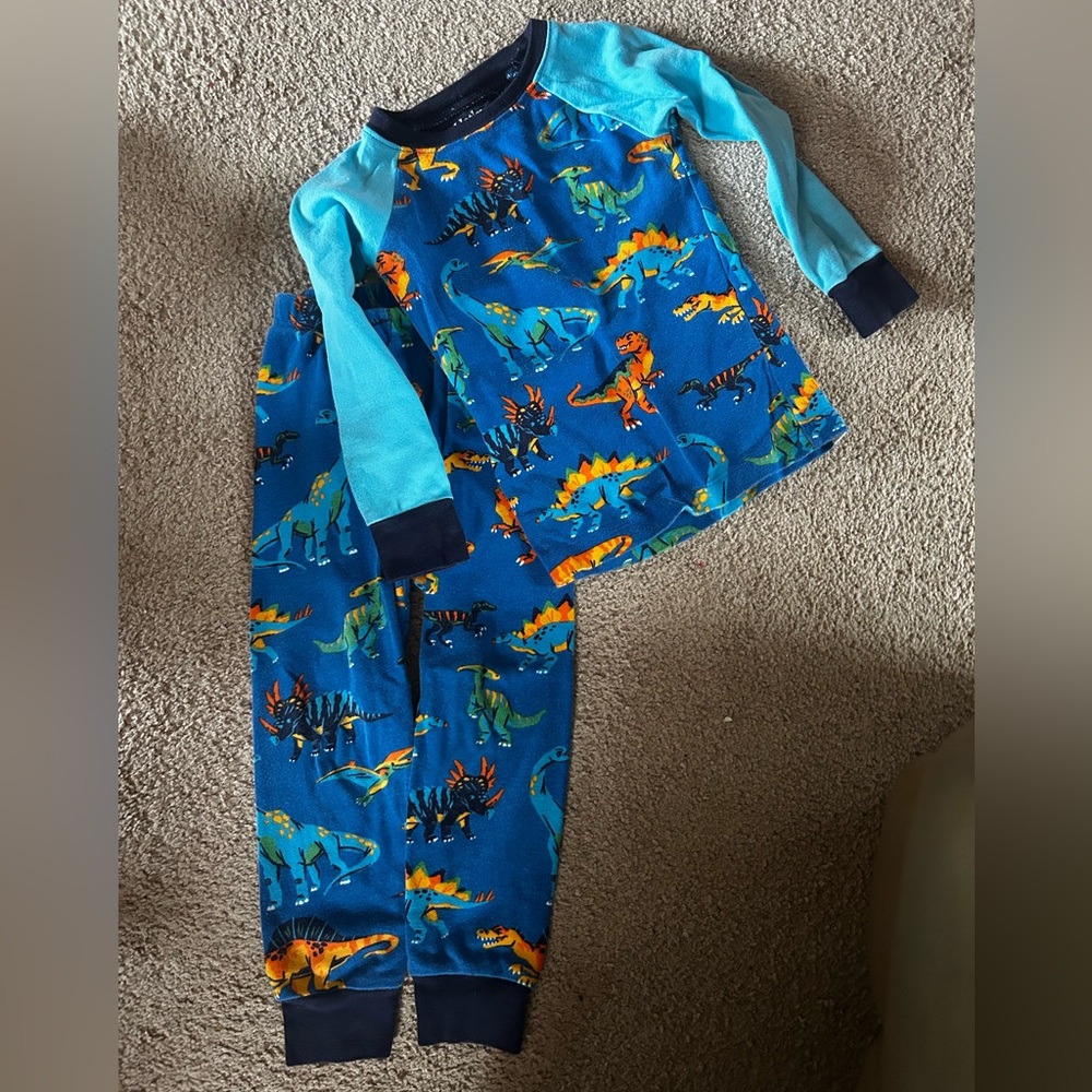 Hatley Kids Dinosaur Pajama Set - Blue and Orange
